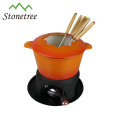 FDA certificated enamel cast iron cheese pot /cheese fondue